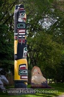 photo of Totem Pole Kwakiutl First Nations Art Winnipeg Manitoba
