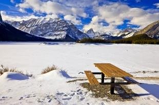 photo of Snow Covered Winter Scenery Upper Kananaskis Lake