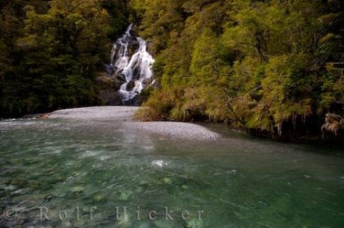 Photo: 
Fantail Falls Rainforest New Zealand National Park