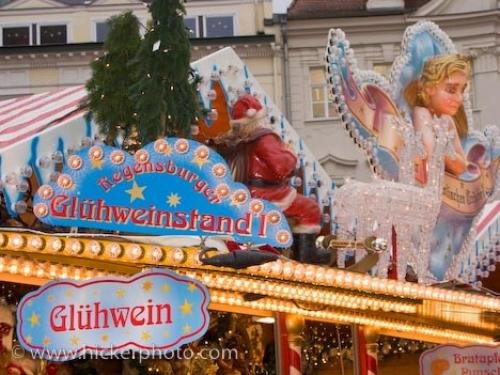Photo: 
Gluehwein Stand Decorations Christmas Markets Regensburg Germany
