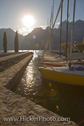 Photo: 
Lake Garda Sailboats Torbole Town Italy
