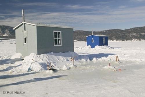 Photo: 
ice fishing shanty