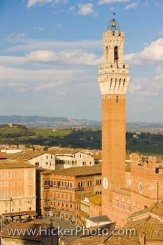 Photo: 
Torre Del Mangia Aerial Siena Tuscany Italy