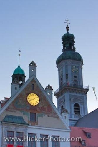 Photo: 
Town Hall Facade Church Bell Tower Freising Bavaria