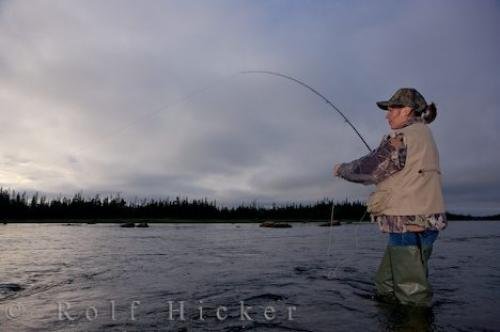 Photo: 
Woman Fly Fishing Salmon River Main Brook Newfoundland