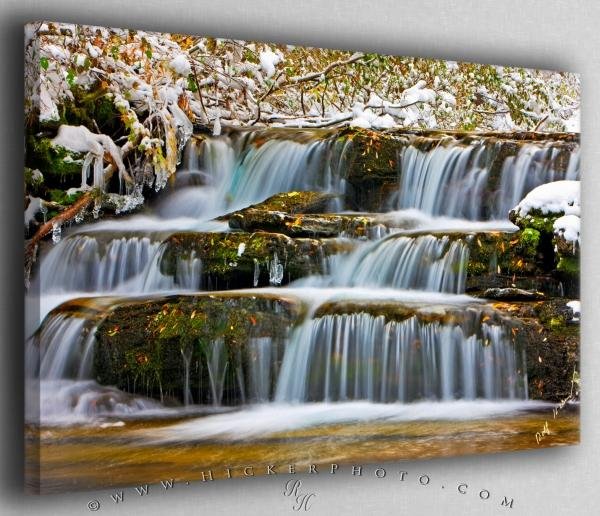 Photo: 
First Snow Autumn Waterfall Waterton Canvas Fine Art Photo