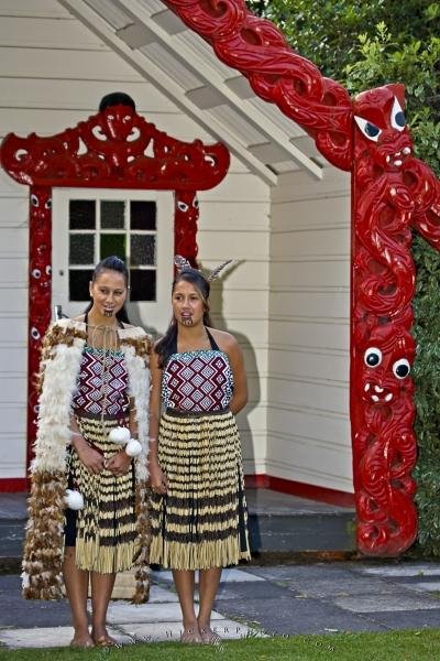 Photo: 
Beautiful Originally Dresses Maori Women Wairakei Terraces New Zealand
