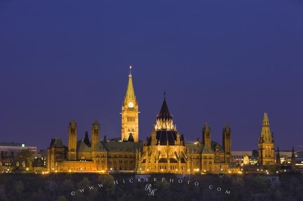 Photo: 
Canadian Government Buildings Parliament Hill Twilight Ottawa