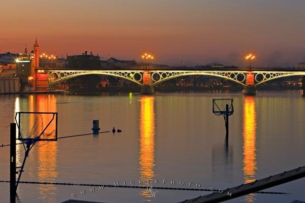 Photo: 
Guadalquivir River Night Lights Sevilla City