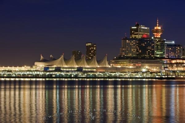Photo: 
Illuminated Skyline Vancouver Waterfront Twilight