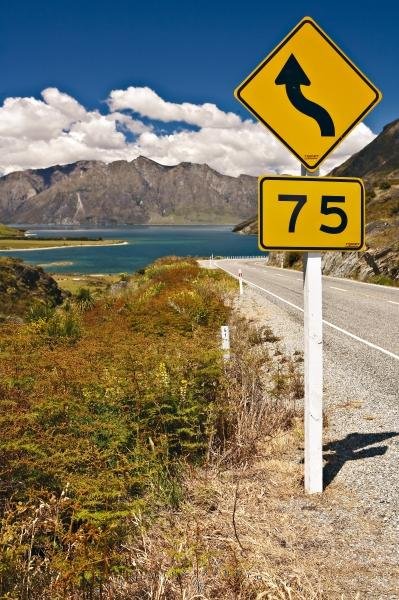 Photo: 
Roadside Sign Central Otago Lake New Zealand