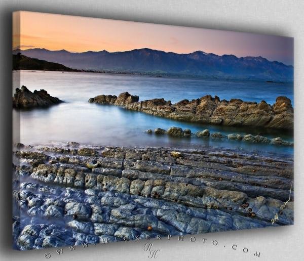 Photo: 
Seascape with Kaikoura Range Canvas Fine Art Photo