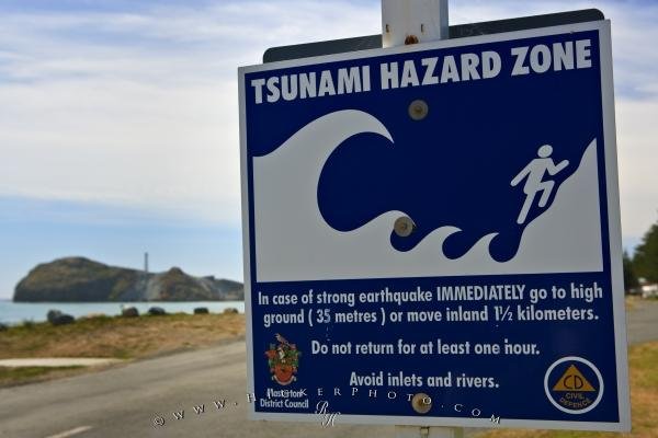 Photo: 
Tsunami Warning Sign Wairarapa