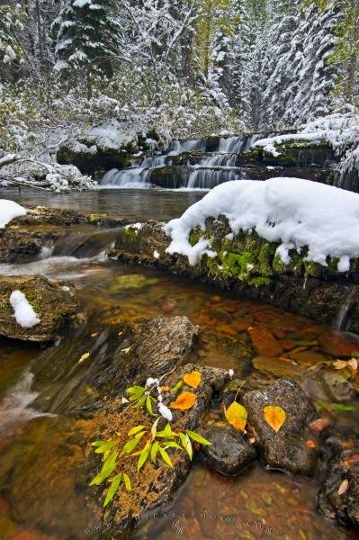 Photo: 
Winter Waterfall Snow Scenery