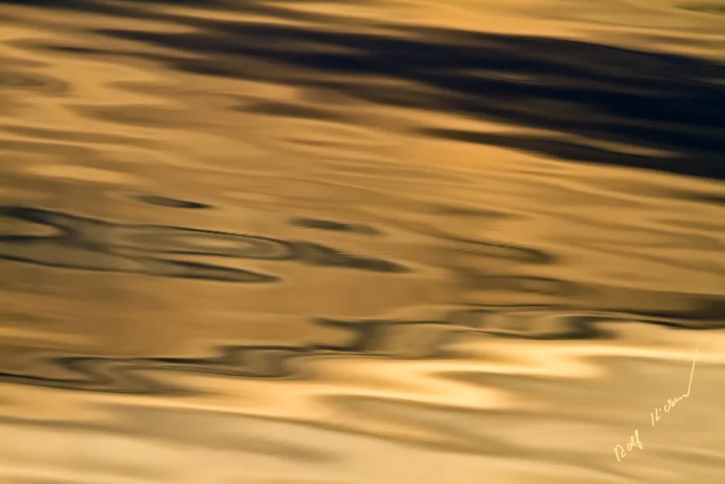Golden Abstract Water Reflections